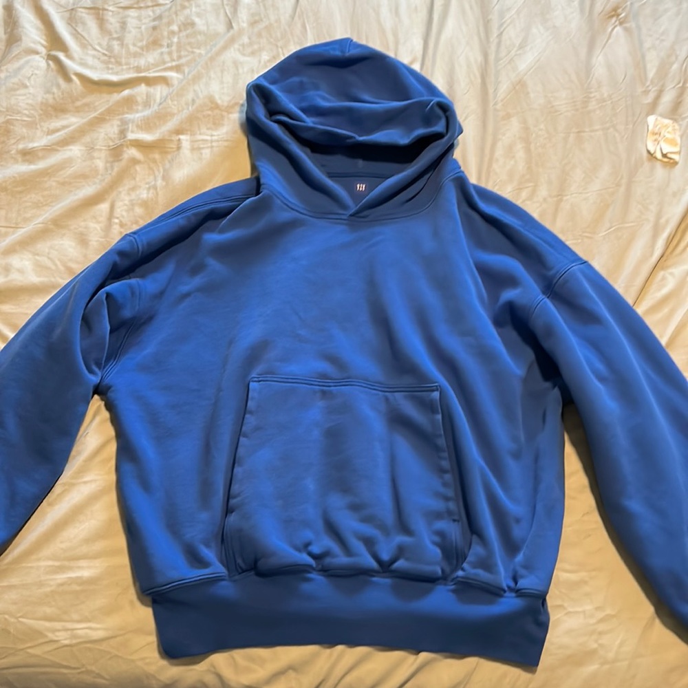 Yeezy gap perfect hoodie. Blue. Size Large (L). Gently worn. Great condition.
